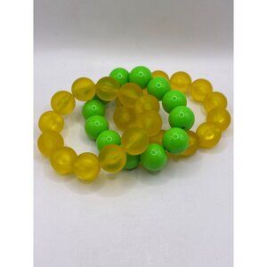 Green Yellow Bead Bracelet Set Pastel Y2K Jewelry
